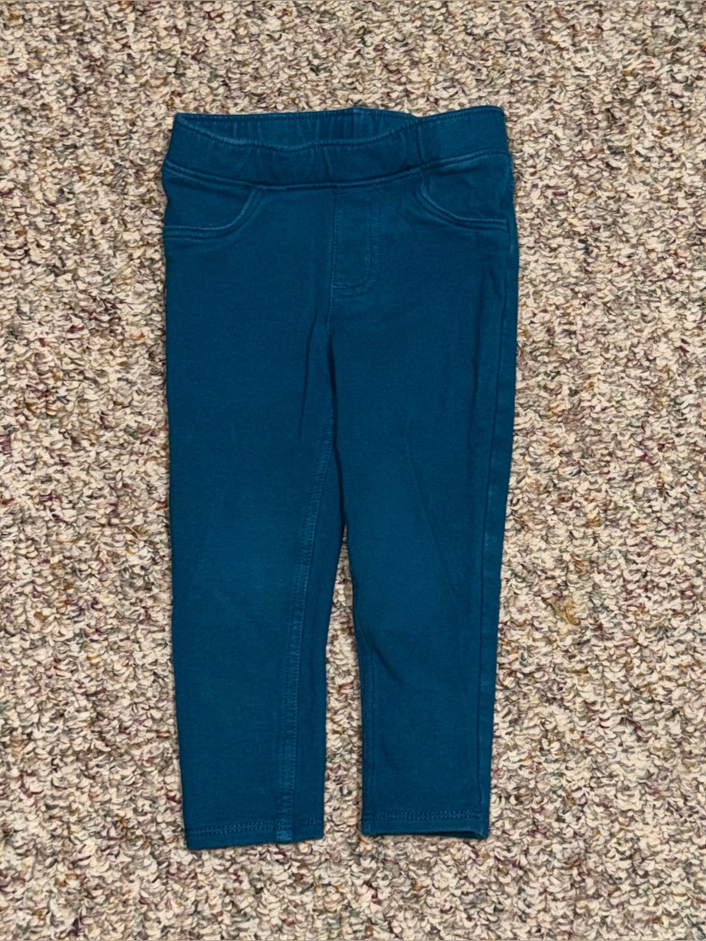 Girls toddler size 24 months 2T pants Kids Stretch Pull-On Pants - Teal